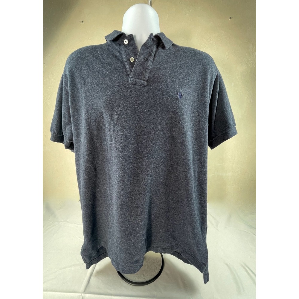 Polo Ralph Lauren Mens Short Sleeve Polo Shirt Gray Heather Large Classic Fit